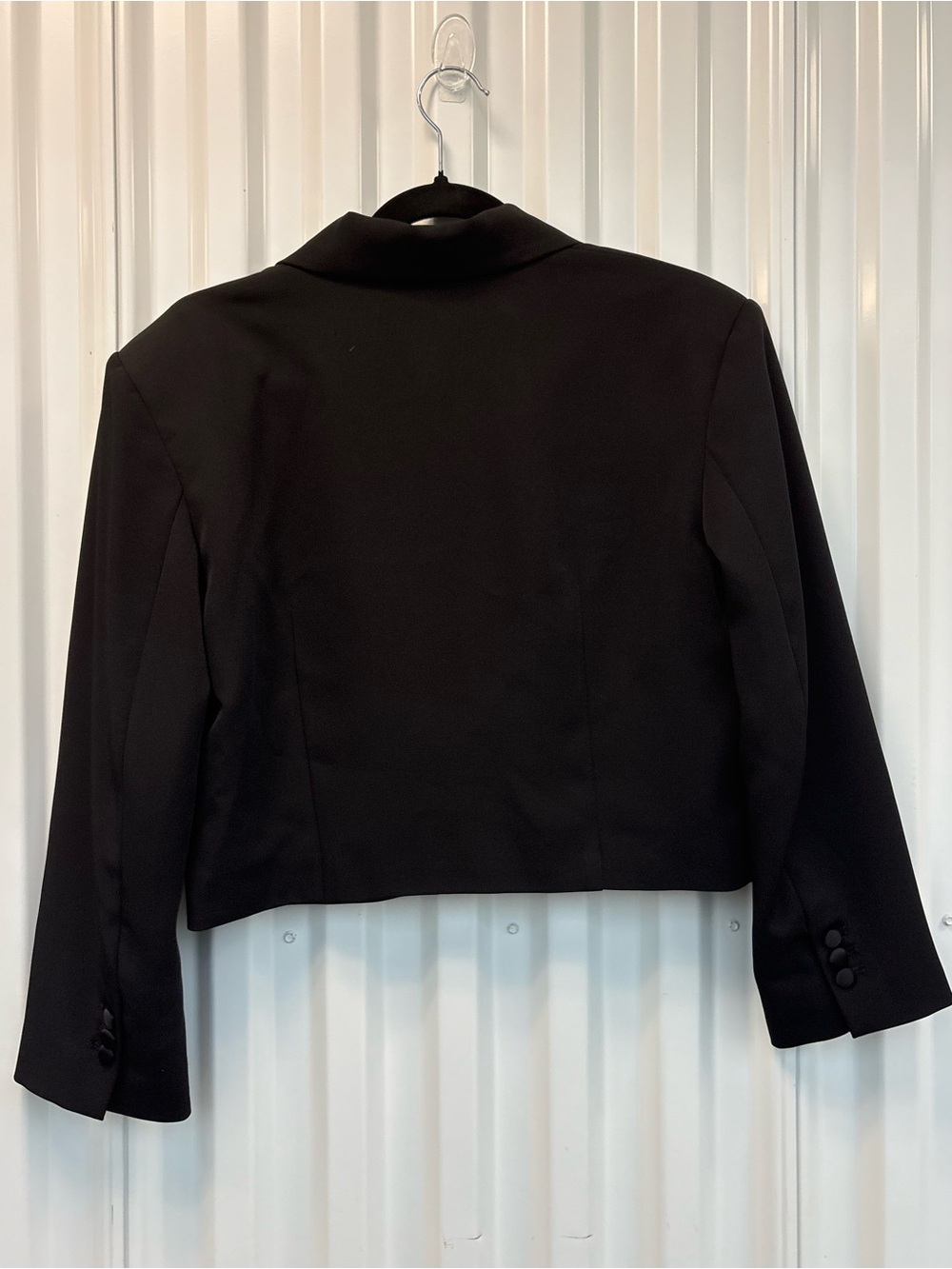 Zara Black Cropped Satin-Lapel Blazer - Picture 3 of 8